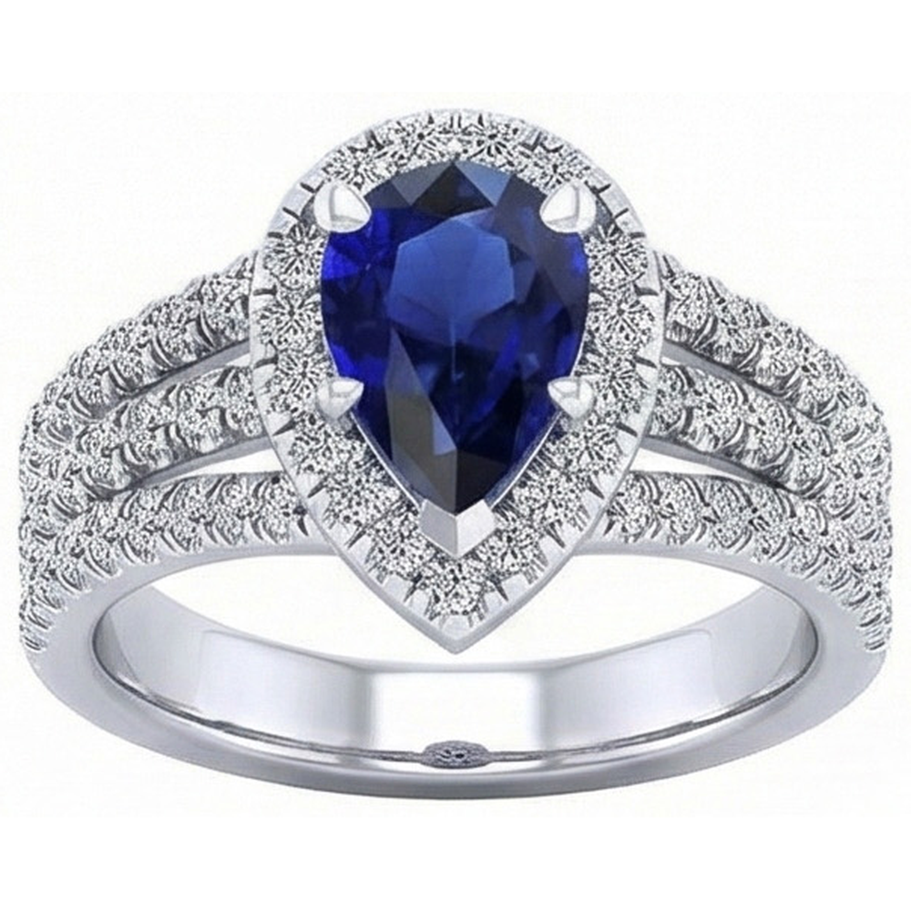 echter round diamant 5Karat ring Draufsicht