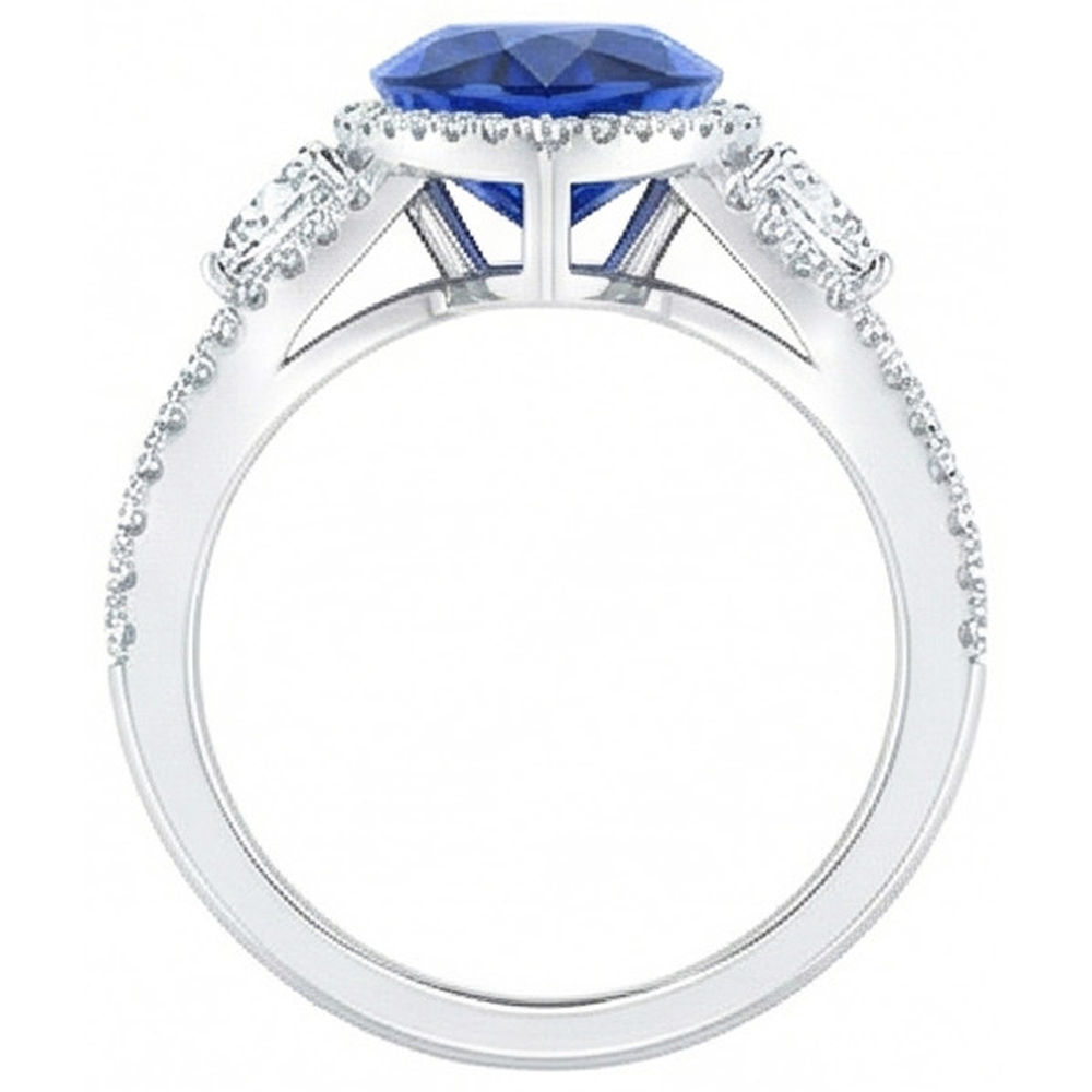 echter round diamant 4Karat ring Seitenansicht