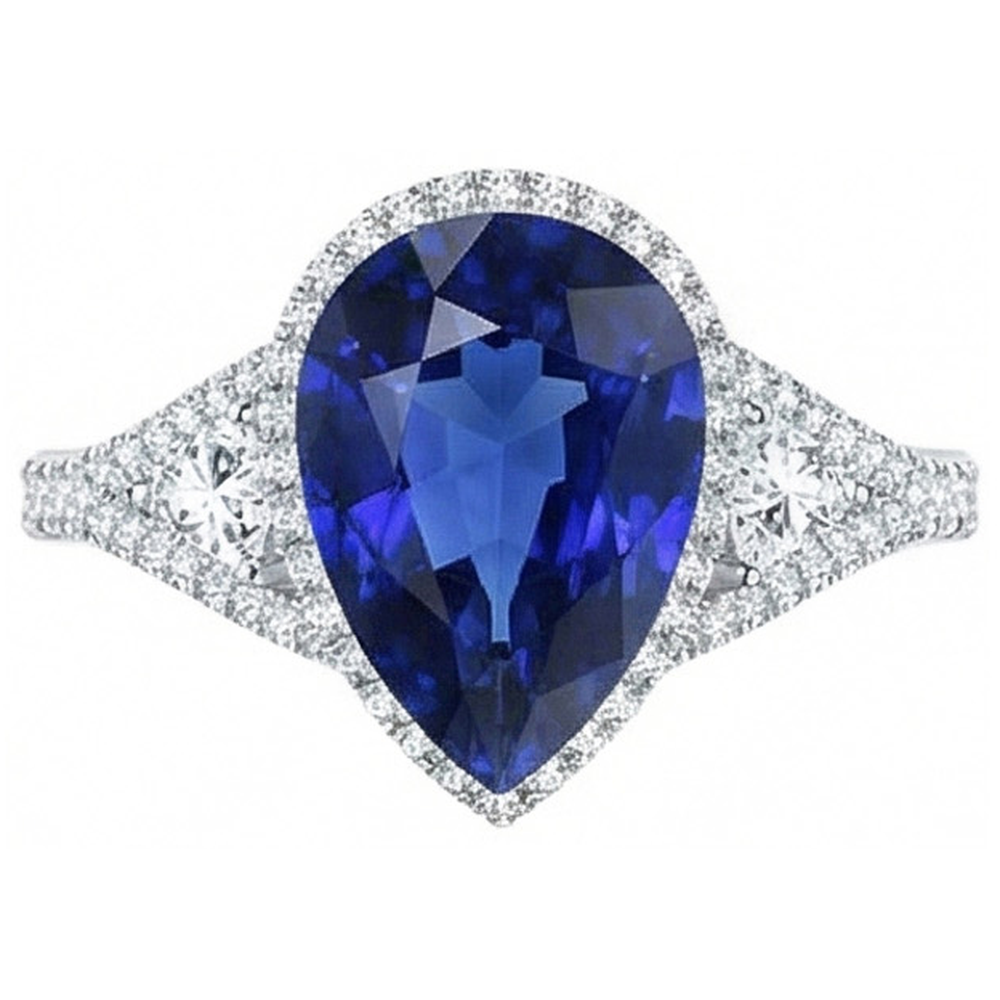 echter round diamant 4Karat ring Draufsicht