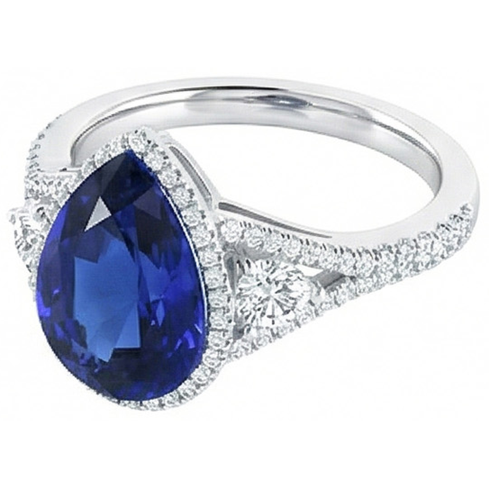 echter round diamant 4Karat ring Profilansicht