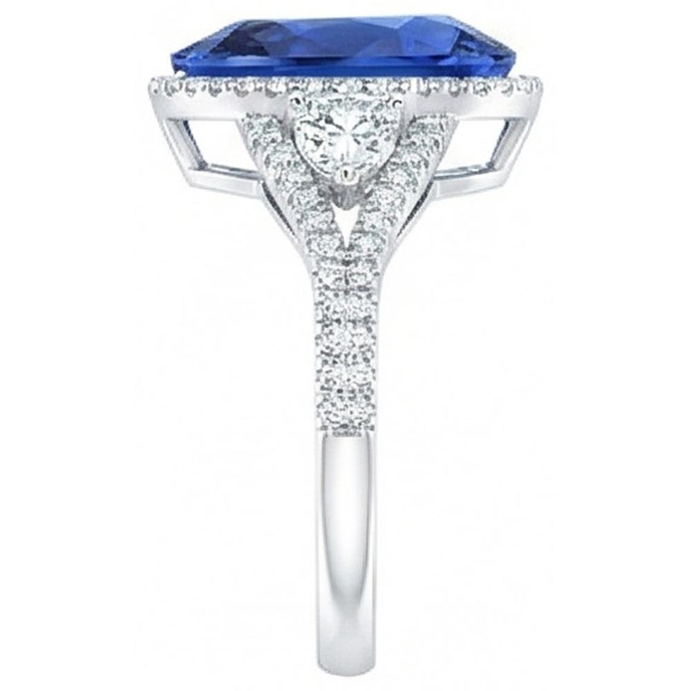 echter round diamant 4Karat ring auf Weiß