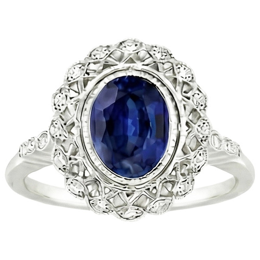 echter oval diamant 4Karat ring Detailansicht
