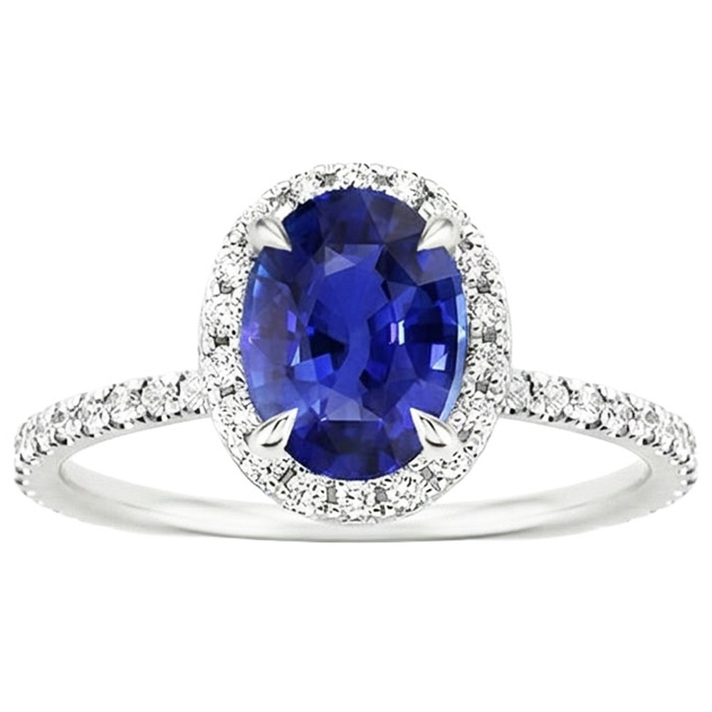 echter oval diamant 4Karat ring Draufsicht