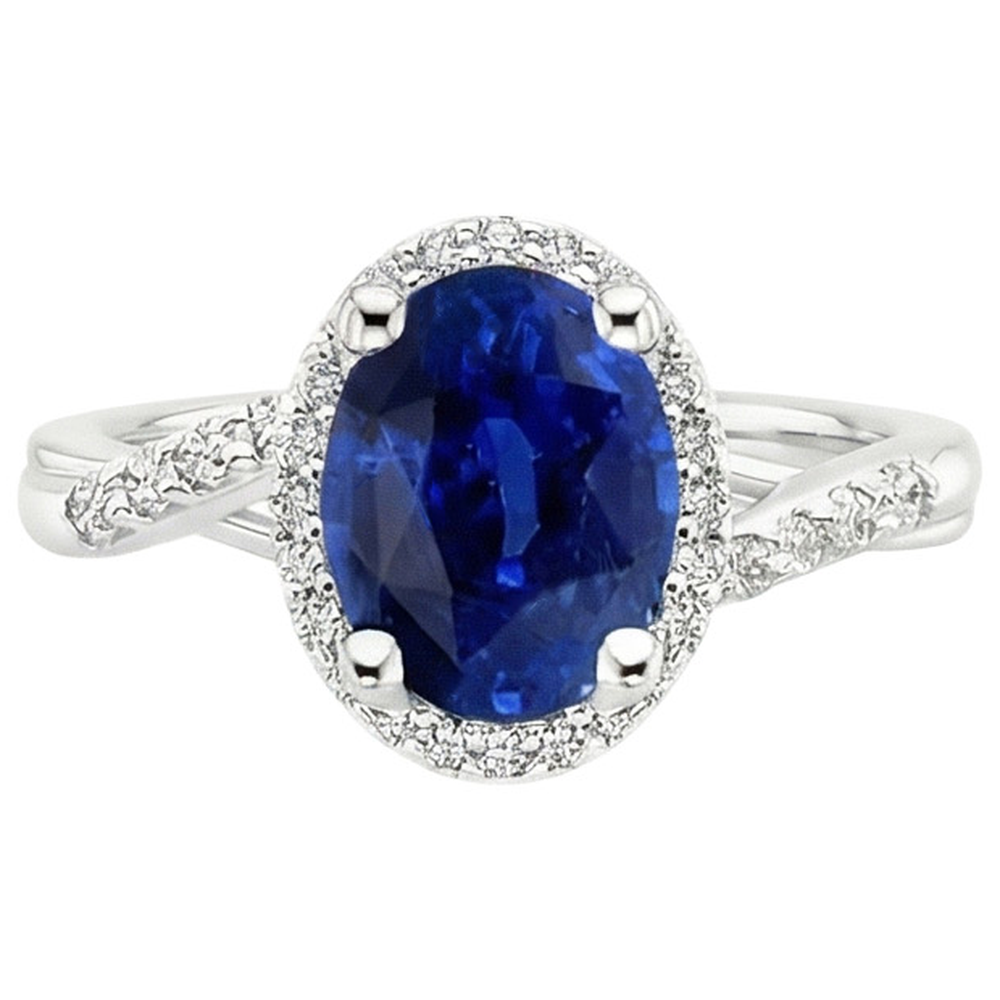 echter oval diamant 3.75Karat ring Draufsicht