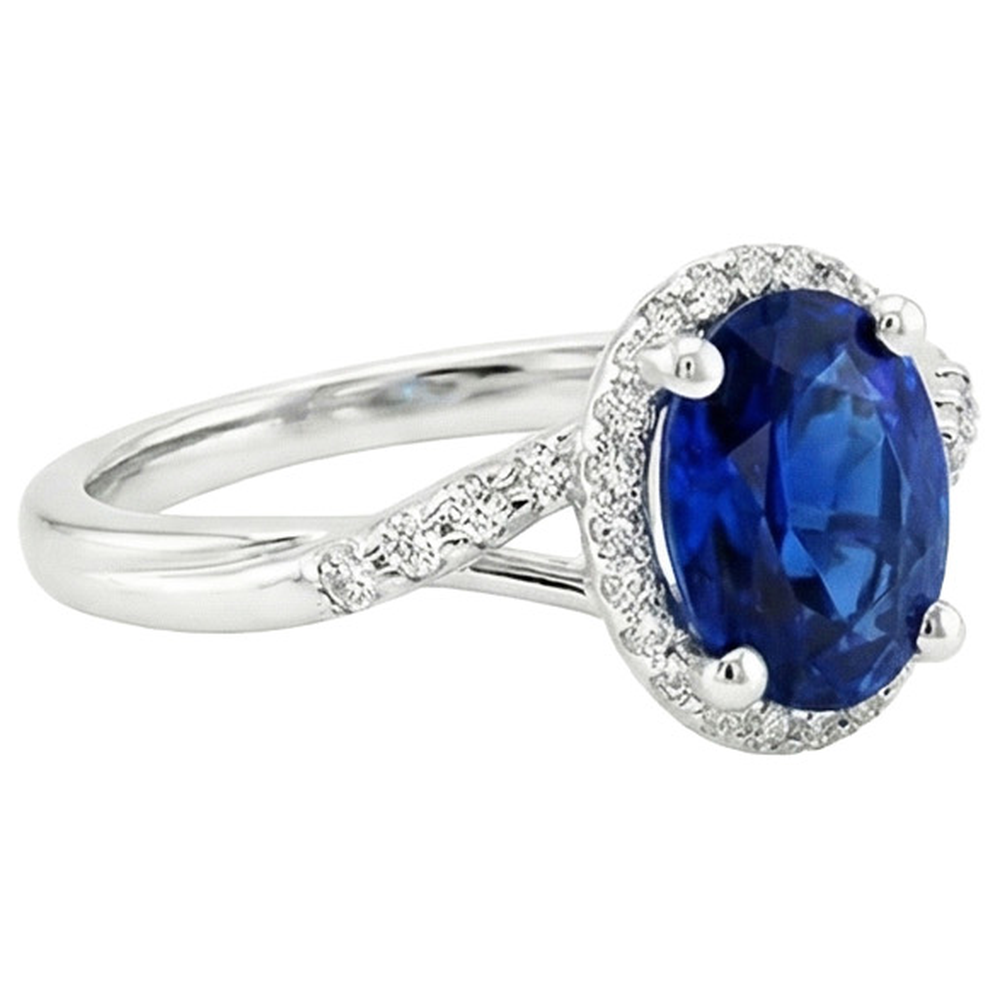 echter oval diamant 3.75Karat ring auf Weiß