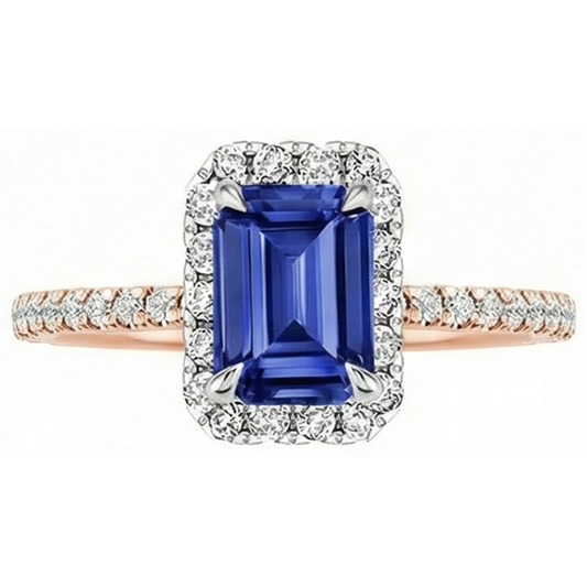 echter round saphir 4.25Karat ring Draufsicht