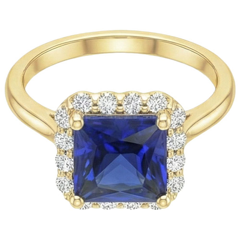 echter princess diamant 6Karat ring Draufsicht