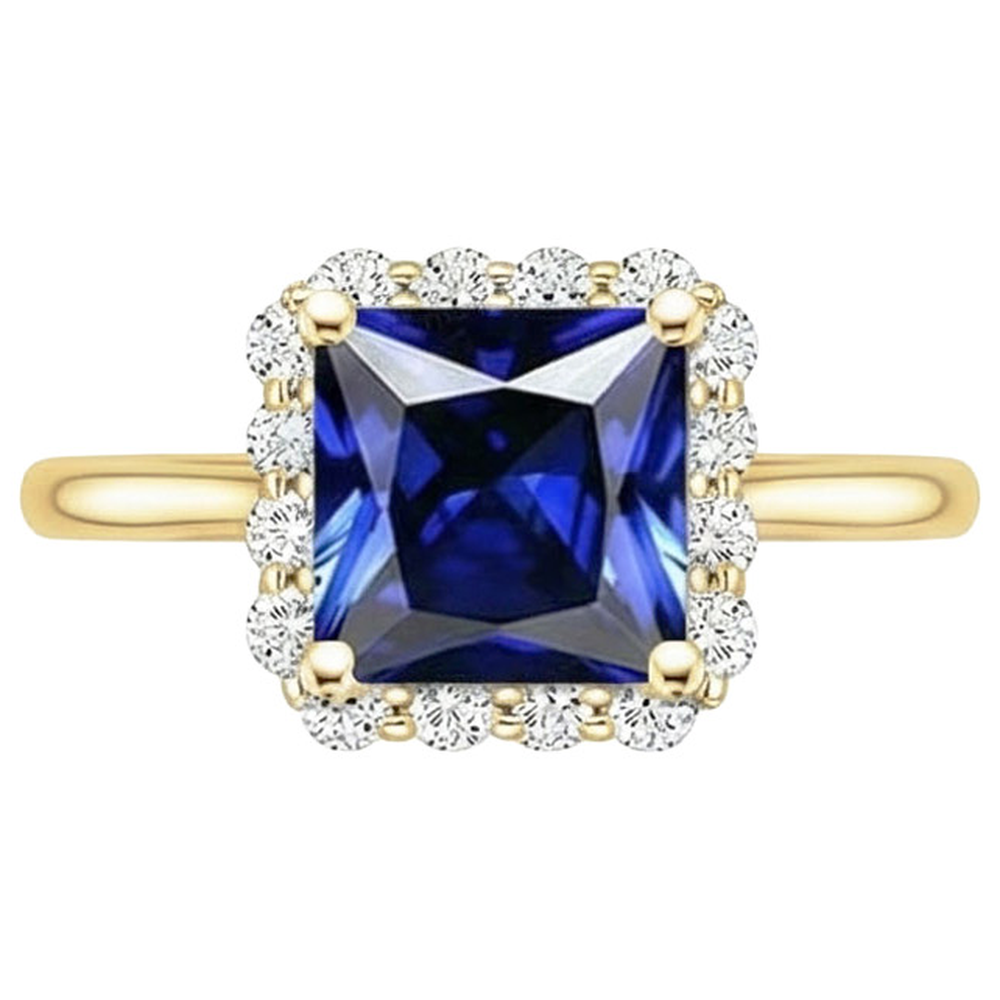 echter princess diamant 6Karat ring Profilansicht