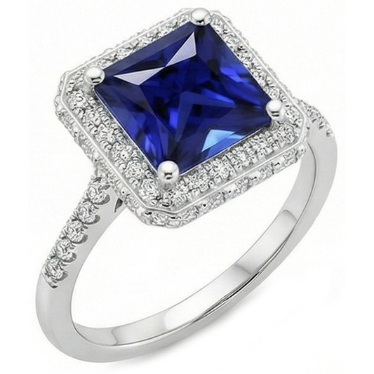 echter princess diamant 6Karat ring Seitenansicht