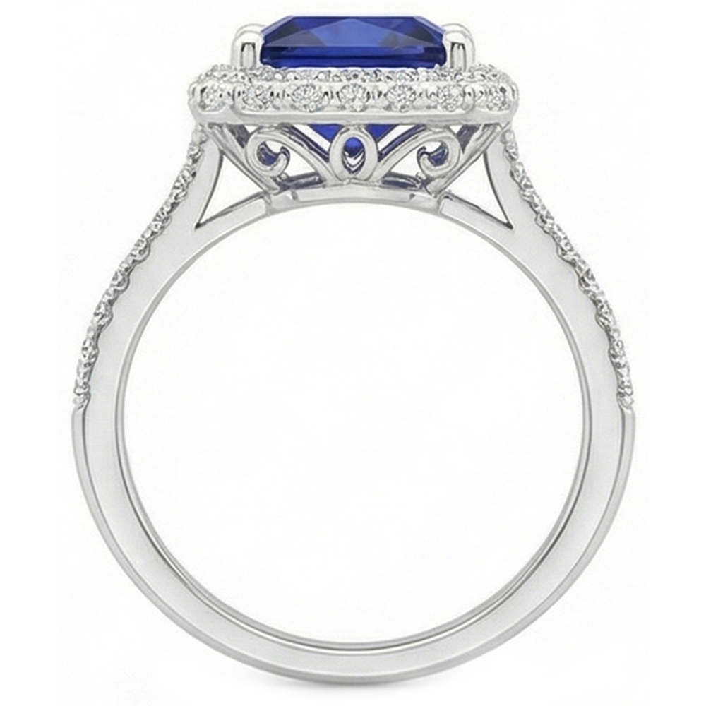 echter princess diamant 6Karat ring Profilansicht