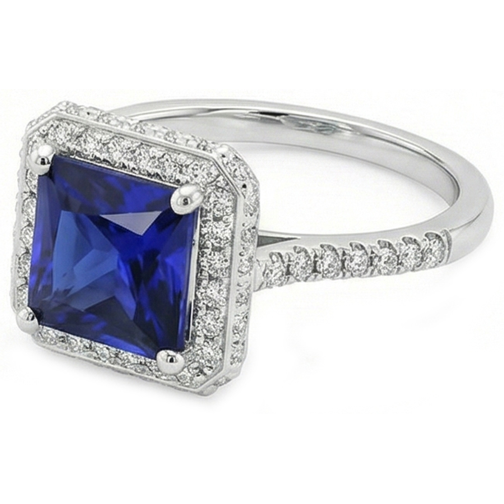 echter princess diamant 6Karat ring Draufsicht