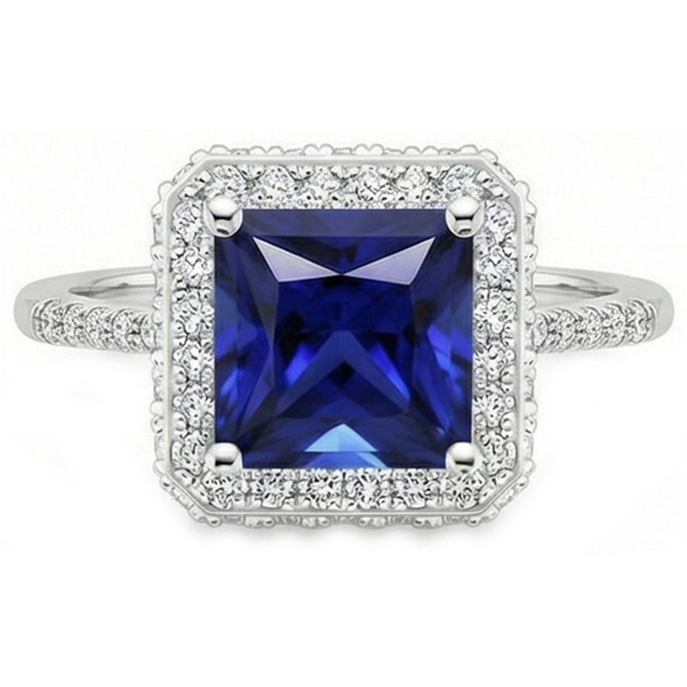 echter princess diamant 6Karat ring Detailansicht