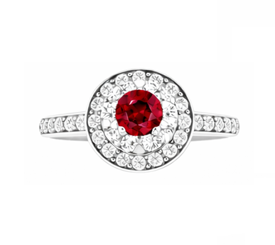 echter round rubin 1.80Karat ring Draufsicht