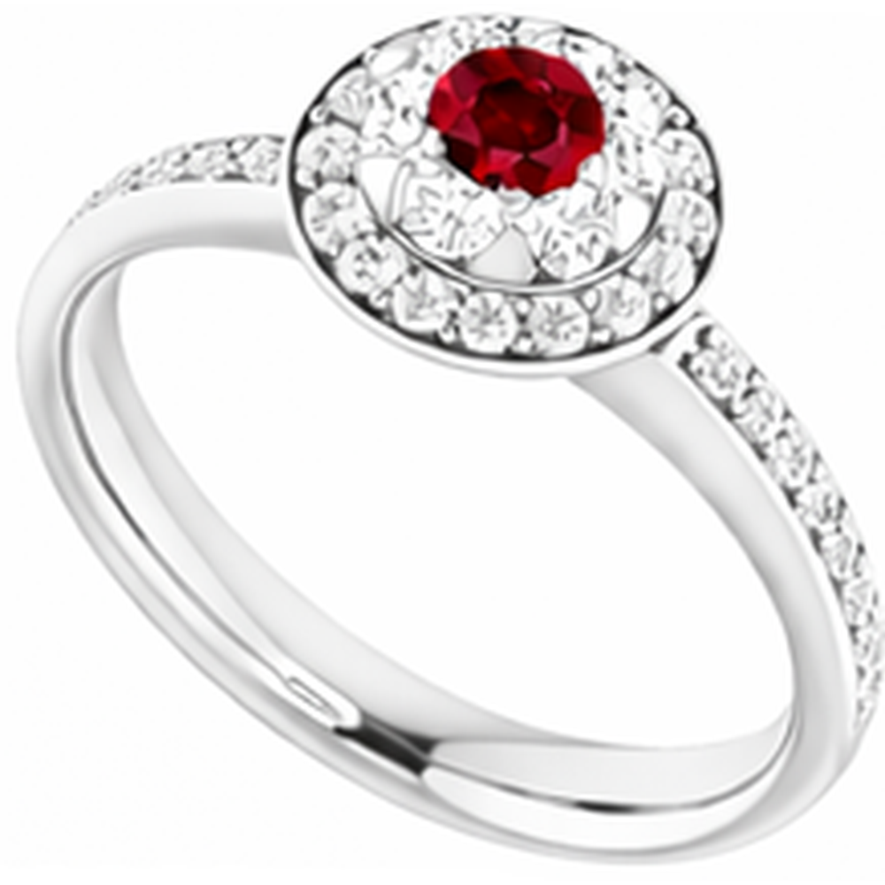 echter round rubin 1.80Karat ring auf Weiß
