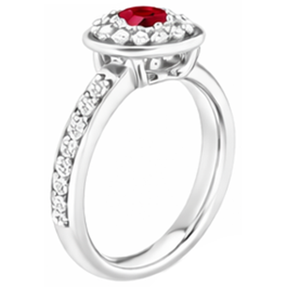 echter round rubin 1.80Karat ring mit Diamantbesatz