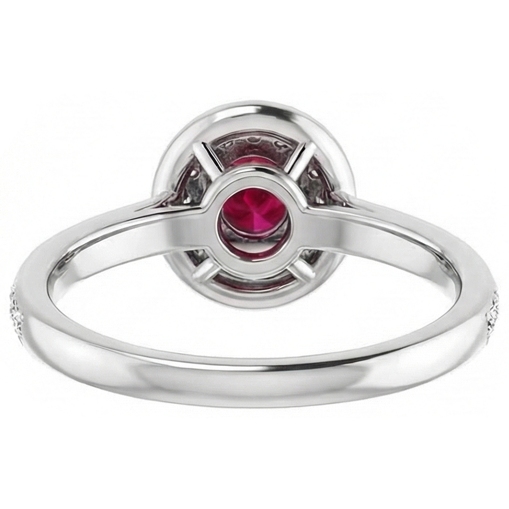 echter round rubin 1.80Karat ring Dreiviertelansicht