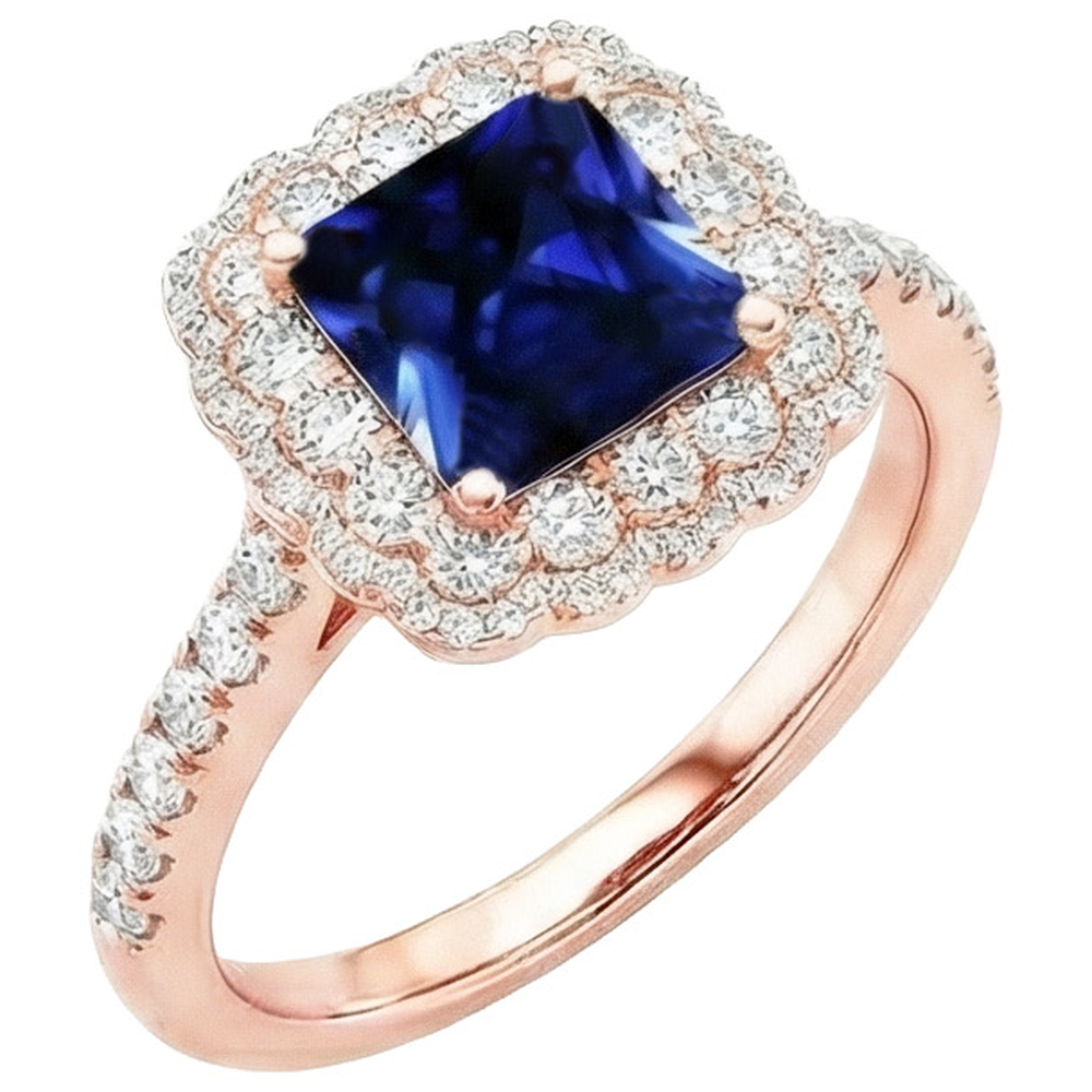 echter round diamant 7Karat ring Detailansicht