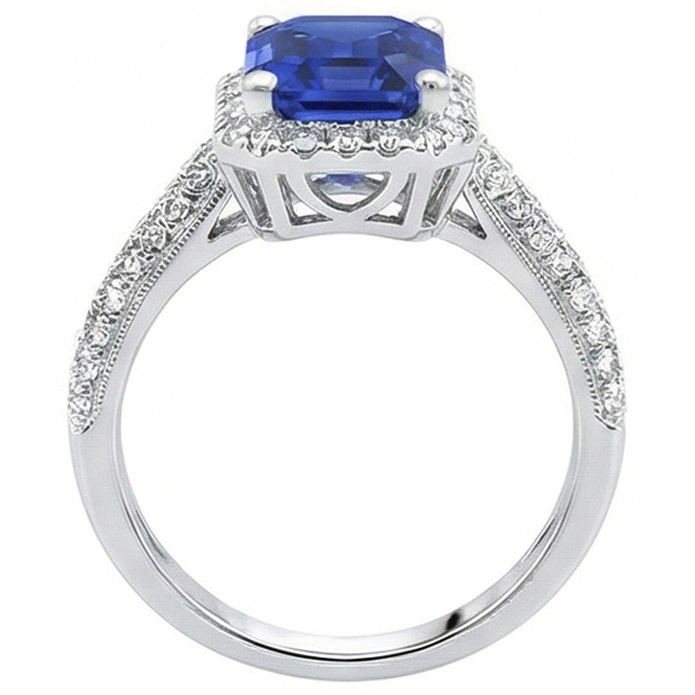echter baguette diamant 4Karat ring Profilansicht