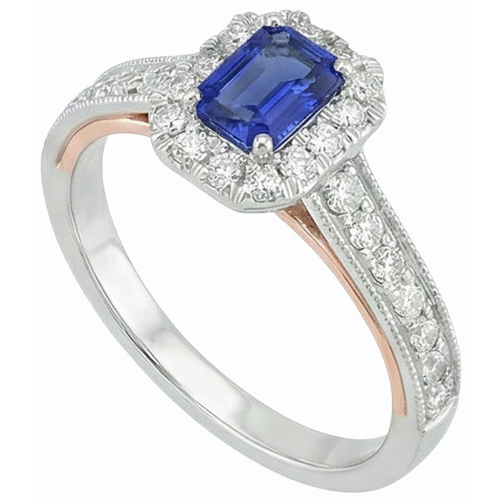 echter round saphir 3.50Karat ring Seitenansicht