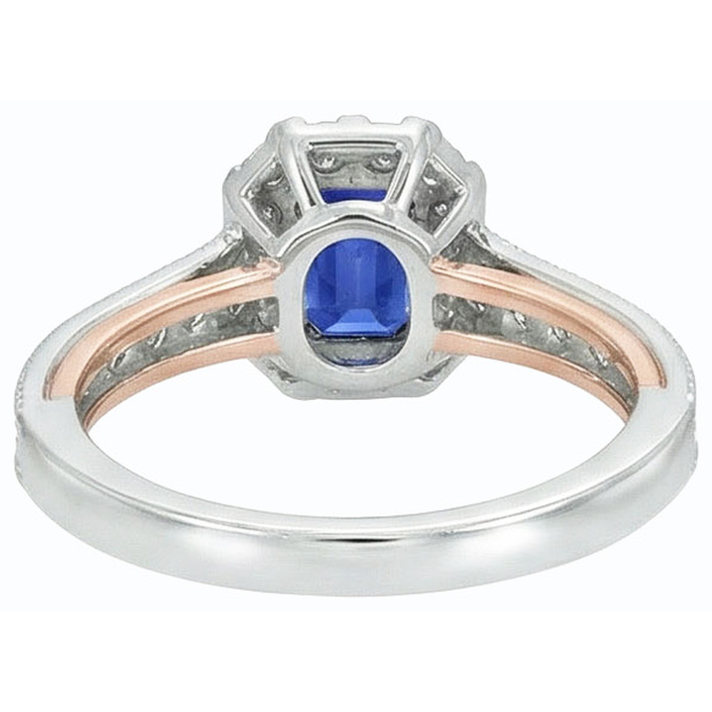 echter round saphir 3.50Karat ring Draufsicht