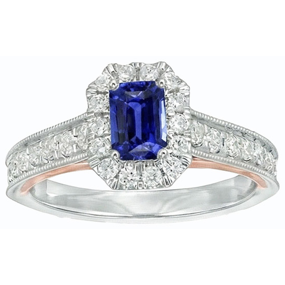 echter round saphir 3.50Karat ring Profilansicht