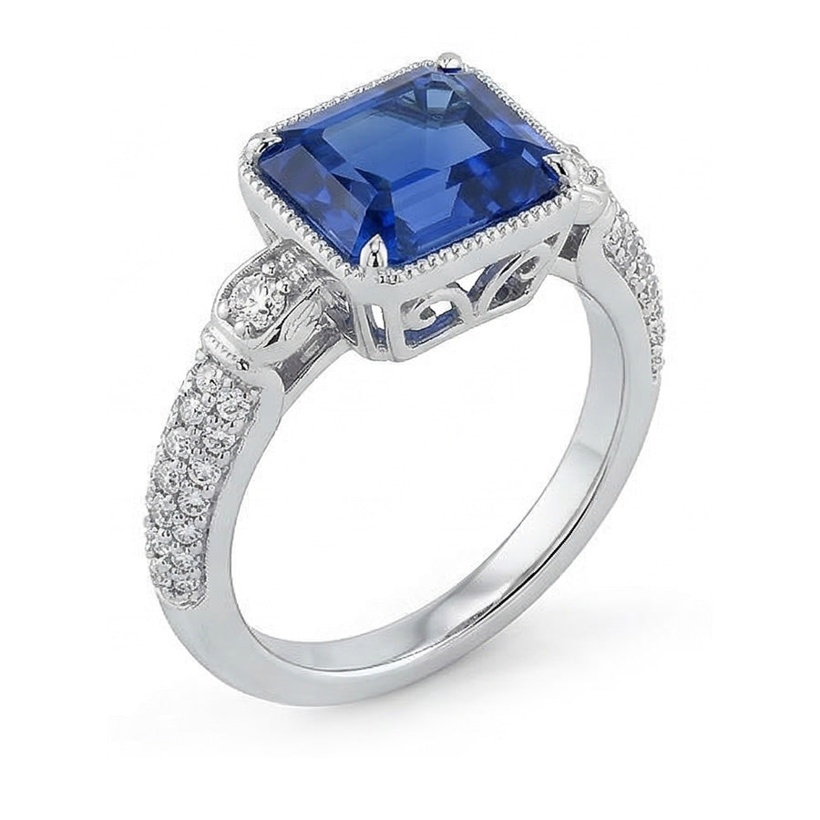 echter baguette diamant 4Karat ring Seitenansicht