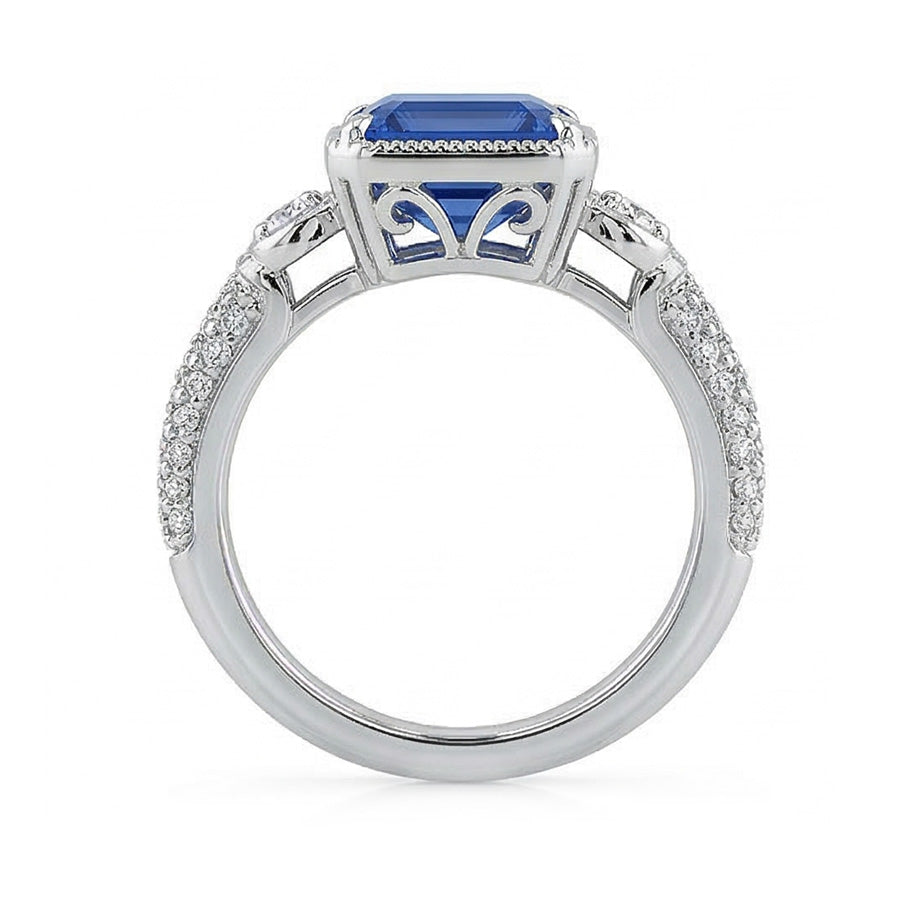echter baguette diamant 4Karat ring Draufsicht