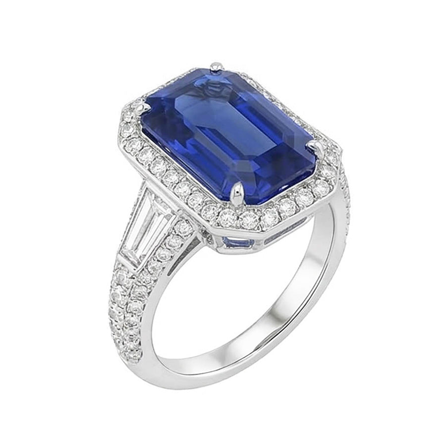 echter baguette diamant 4Karat ring Seitenansicht