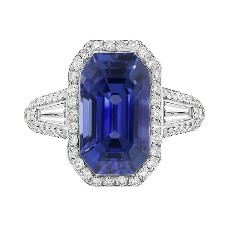 echter baguette diamant 4Karat ring Draufsicht