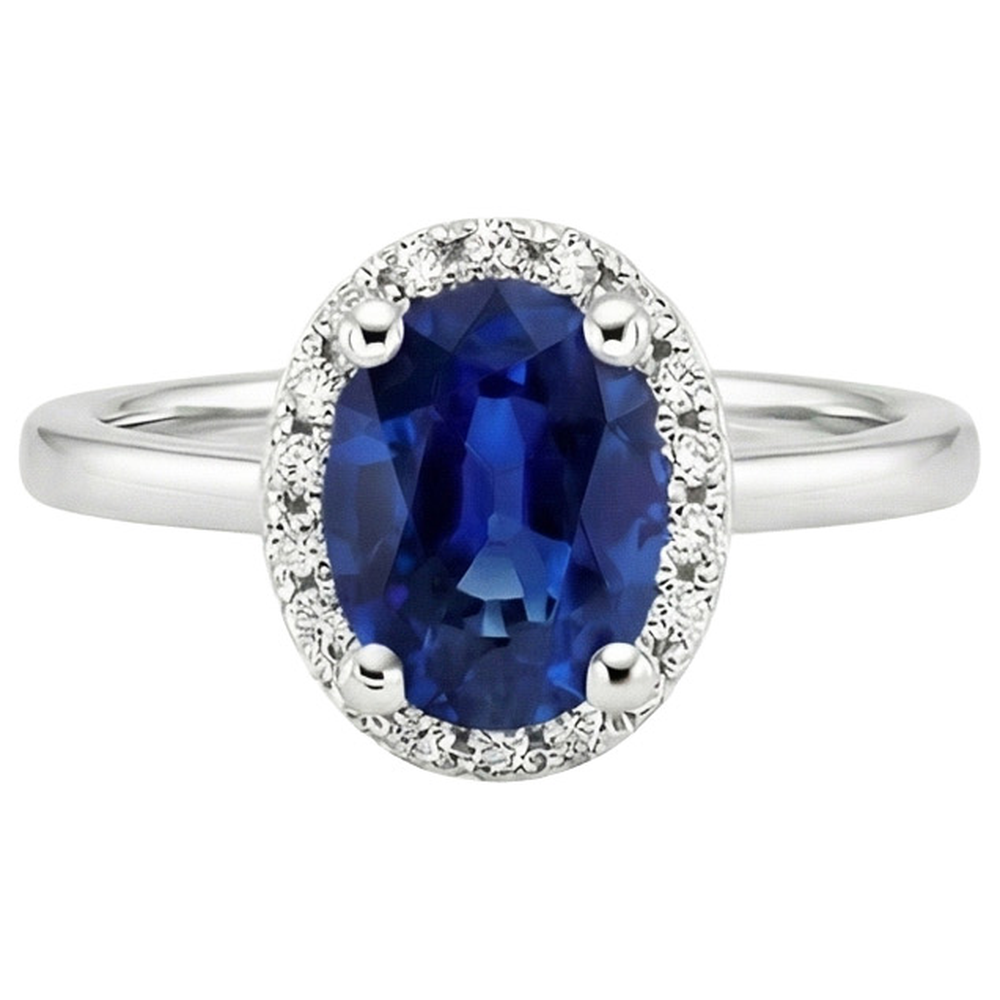 echter oval diamant 3.50Karat ring Profilansicht