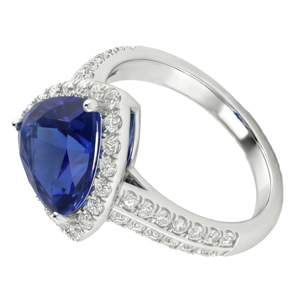 echter trillion diamant 3Karat ring Draufsicht