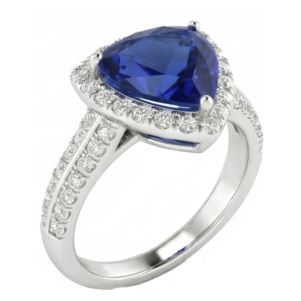 echter trillion diamant 3Karat ring Vorderansicht