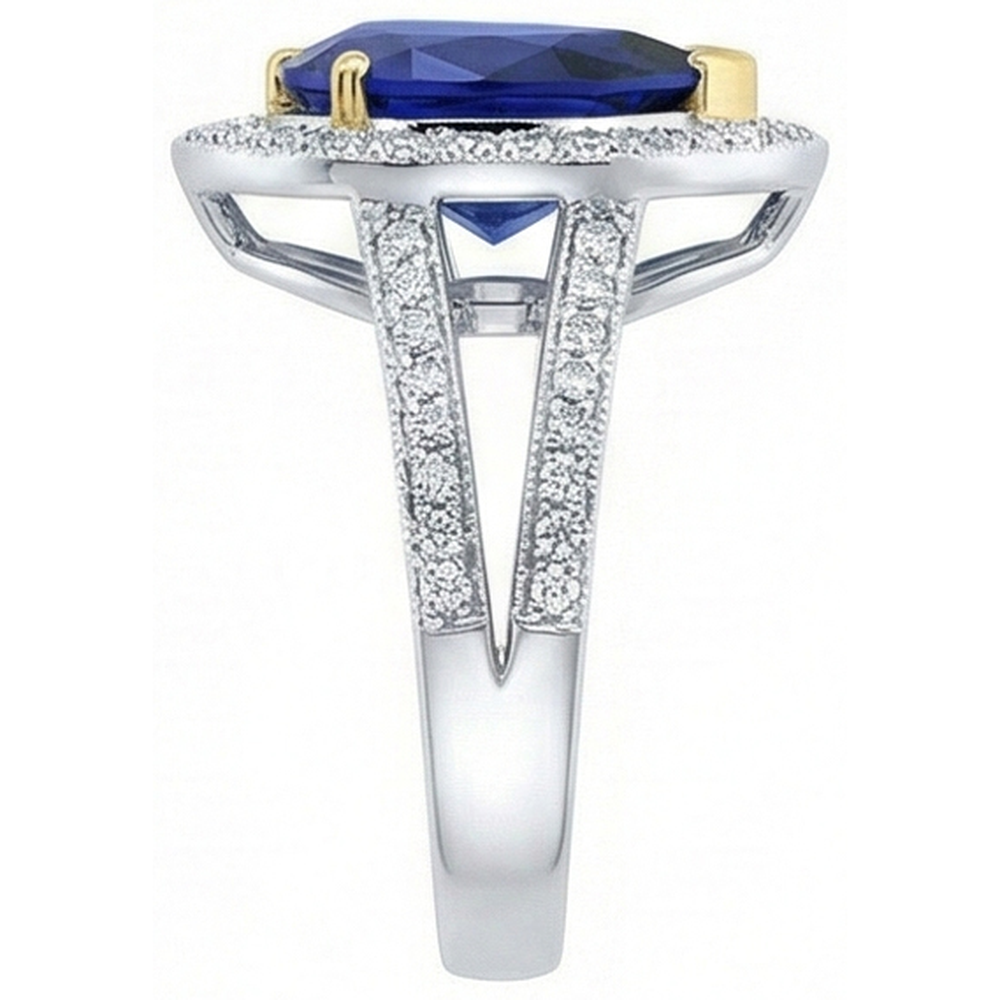 echter round diamant 4.50Karat ring Profilansicht