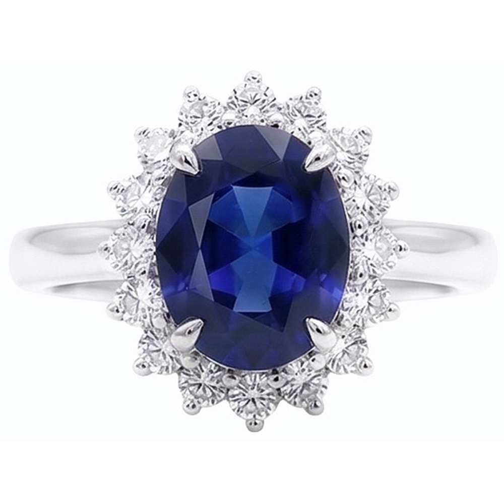 echter oval diamant 2.50Karat ring Seitenansicht