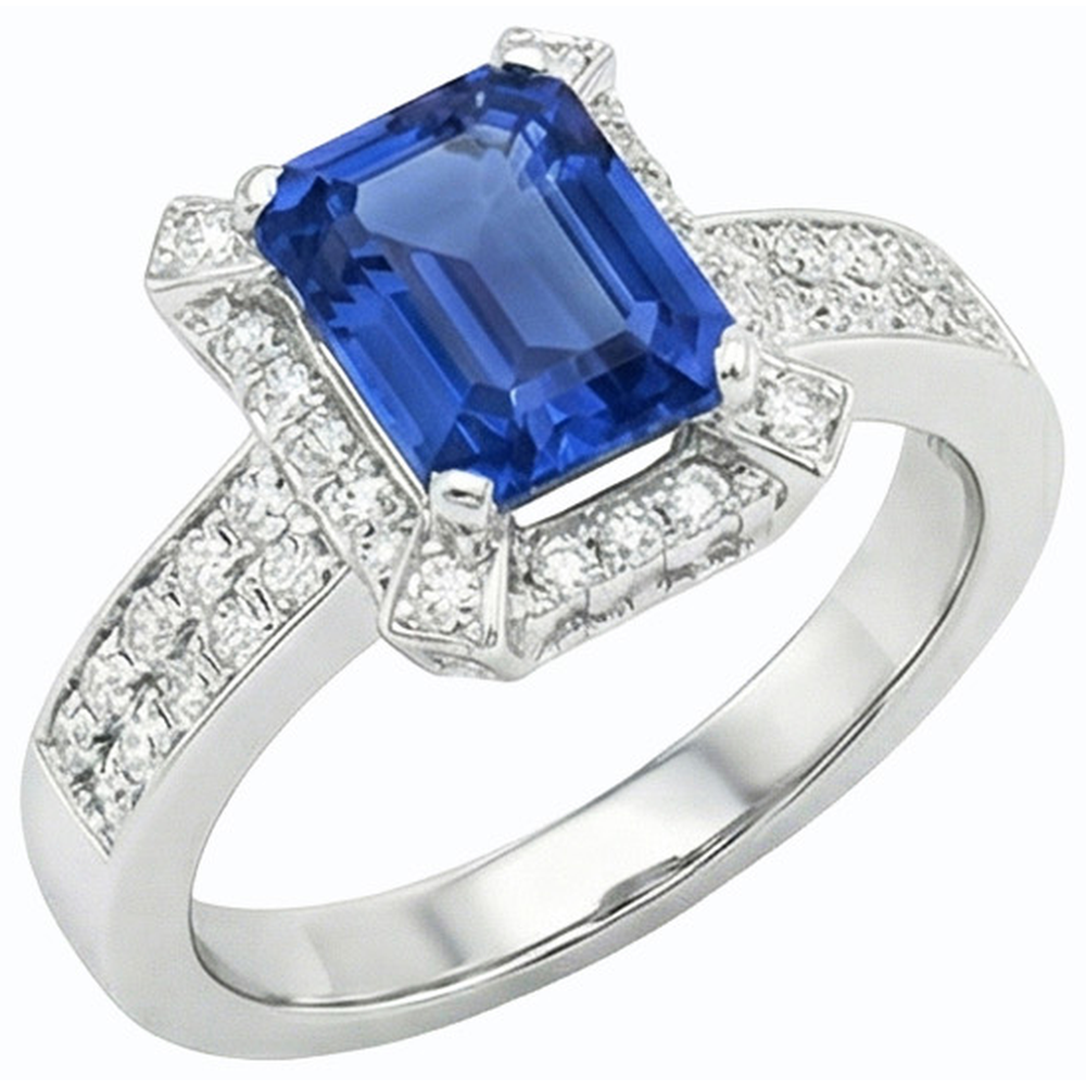 echter baguette diamant 3.50Karat ring Seitenansicht