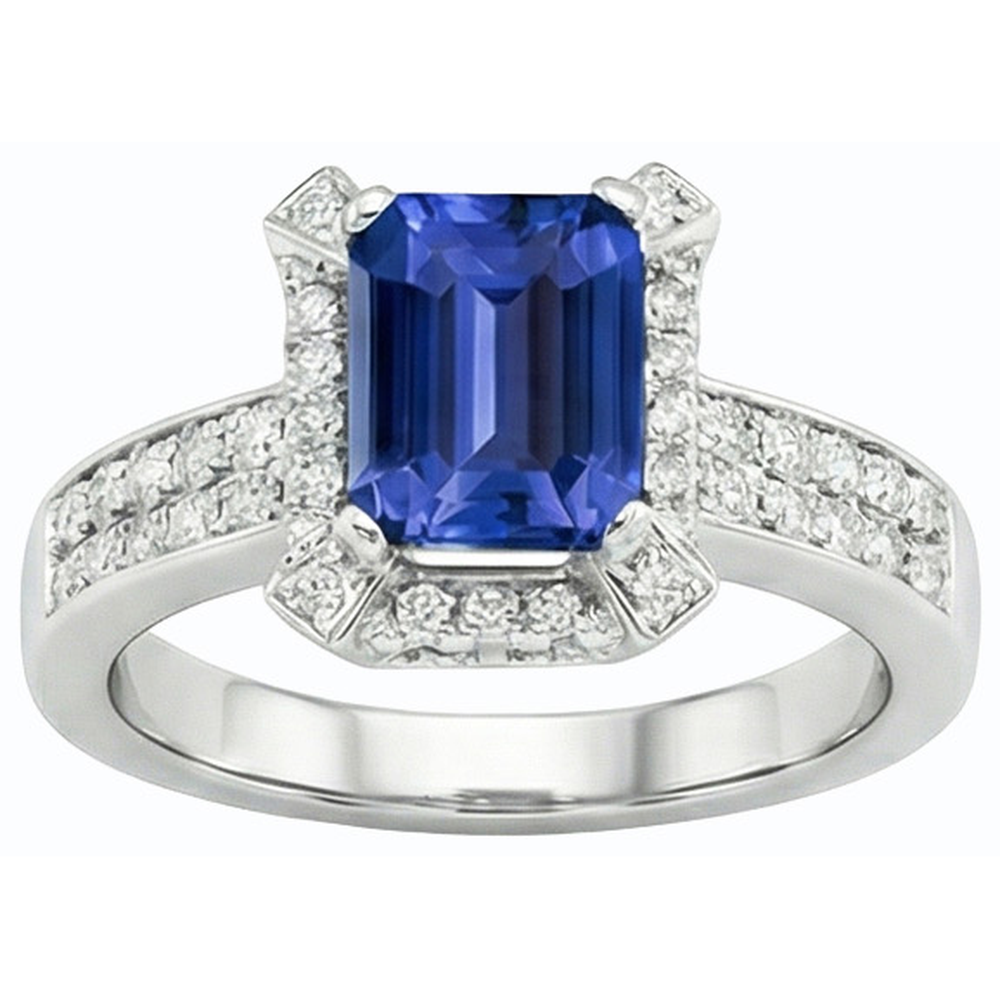 echter baguette diamant 3.50Karat ring Draufsicht