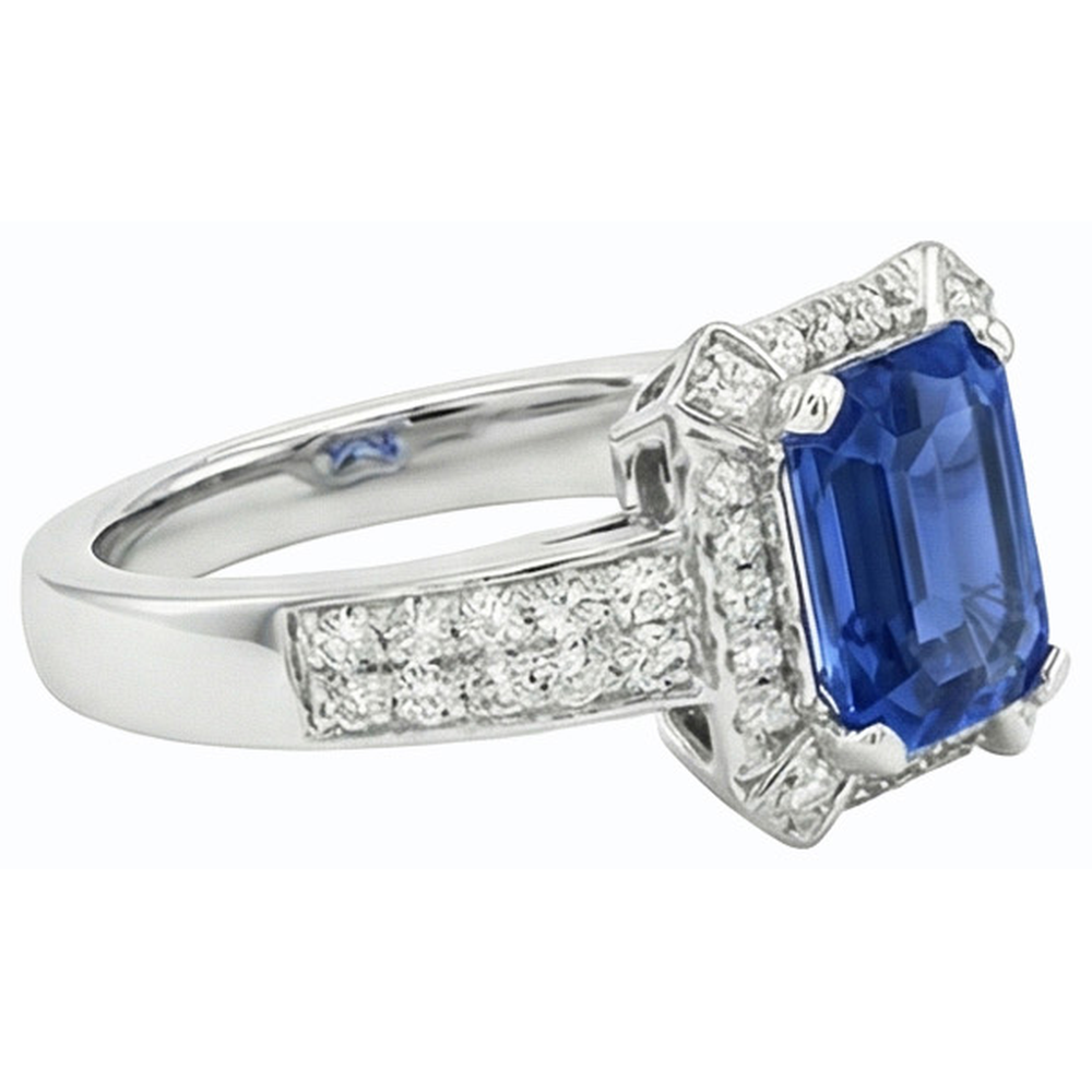 echter baguette diamant 3.50Karat ring Profilansicht