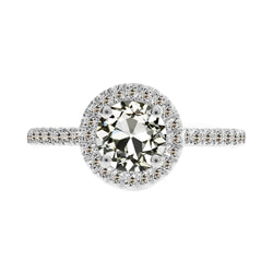 14K Weißgold Halo-Verlobungsring mit Edler Diamant – 2 Karat