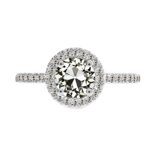 Naturreiner Edler Diamant Halo-Verlobungsring 2 Karat 14K Weißgold – Hauptansicht