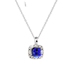 Echter Blauer Saphir Schmuckstein-Anhänger 1 Karat – 14K Weißgold