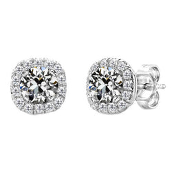 Old Mine Cut Brillant Ohrringe 1 Karat – 14K Weißgold
