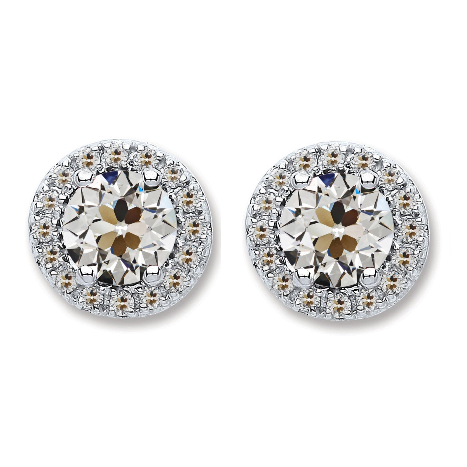Edler Diamant Ohrringe 1,50-Karat 14K Weißgold – Hauptansicht