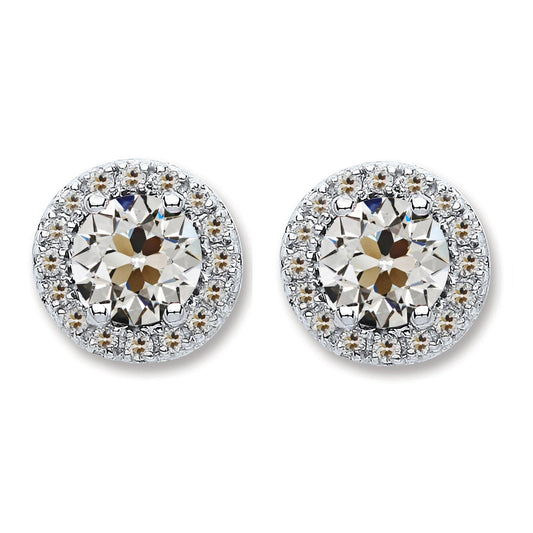 Edler Diamant Ohrringe 1,50-Karat 14K Weißgold – Hauptansicht