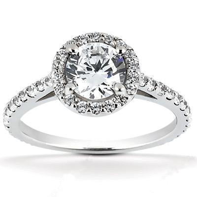 Halo Echt Diamant Damen Verlobungsring Weißgold 1,66 Karat