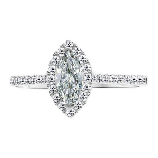 Diamant Halo-Fassung Ring 1,50-Karat 14K Weißgold – Hauptansicht