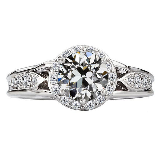 Halo-Fassung Ring 14K Weißgold mit Brillant – Hauptansicht