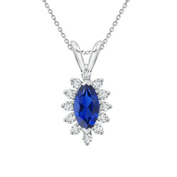 Erdgewonnener Royalblauer Saphir Stein-Halskette 1,50 Karat