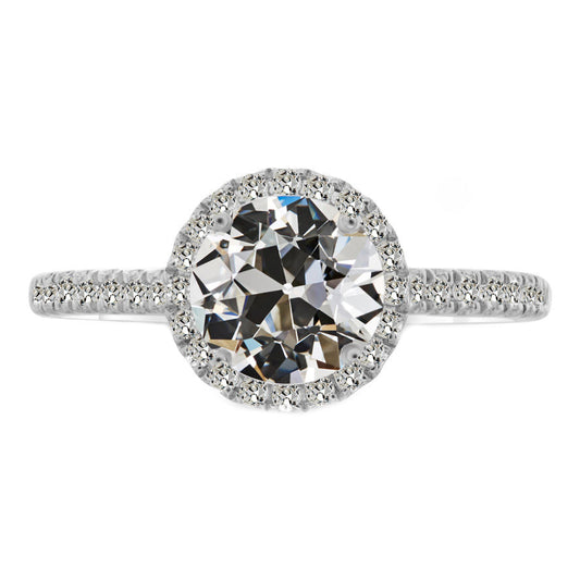 Echter Diamant Halo-Ring 2,50 Karat 14K Weißgold – Hauptansicht