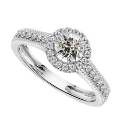 Old Mine Cut Diamant Halo-Fassung Ring 3 Karat – 14 Karat