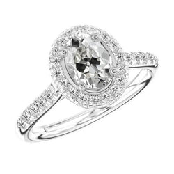 Edler Diamant Jubiläumsring Halo-Ring 3 Karat in 14 Karat